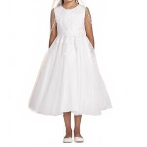 NEW JOAN CALABRESE beaded lace bodice dress in white